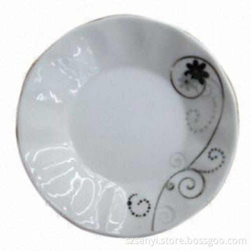 Tea plate for ice cream glass cup, porcelain material